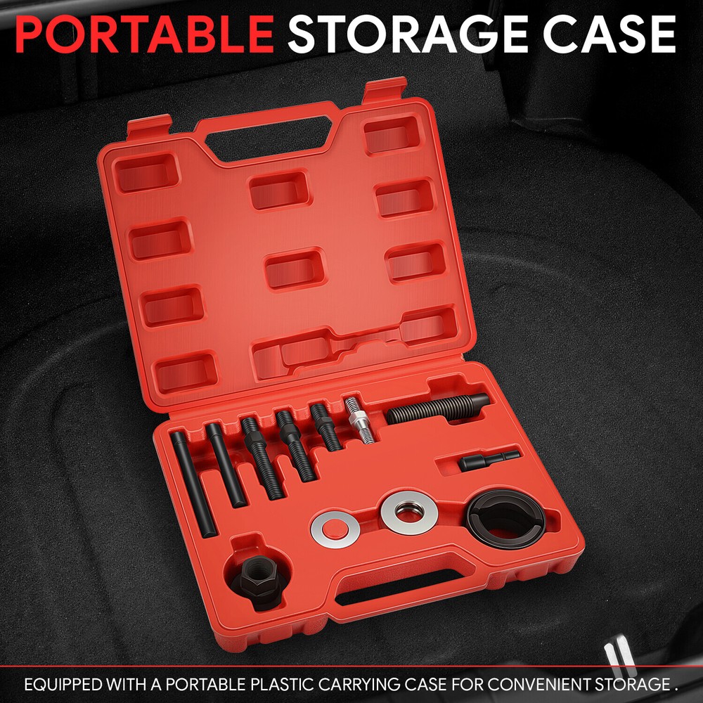 12Pcs Power Steering Pulley Puller Remover & Installer Tool Kit on Most Engines