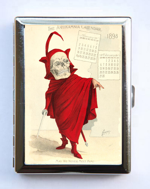 Skeleton Devil Cigarette Case Wallet Business Card Holder
