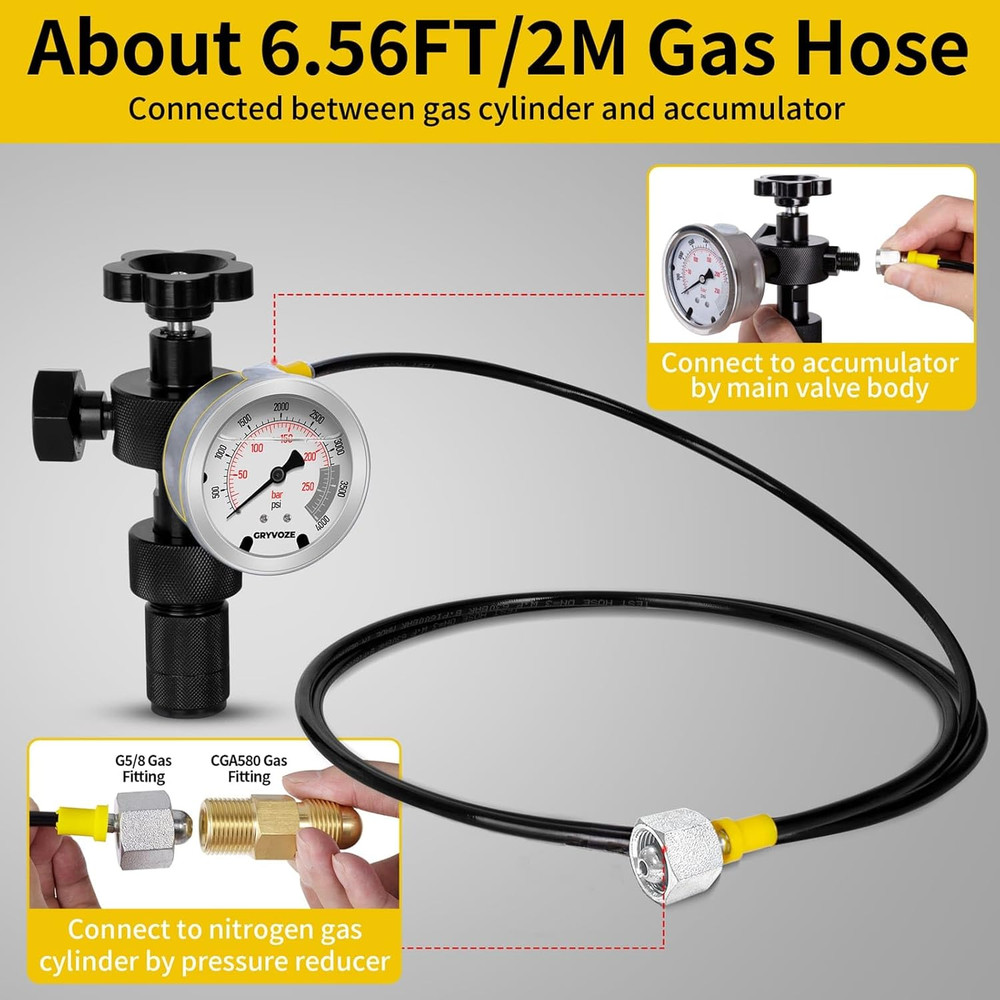 Hydraulic Accumulator Charging Kit Nitrogen