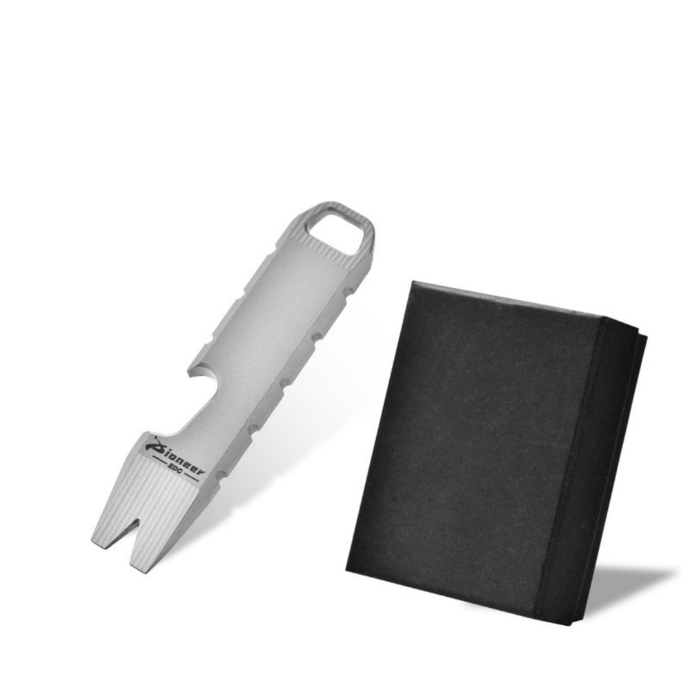 Mini EDC Pry Bar Multi-Tool Bottle Opener Keychain Tool Titanium Alloy