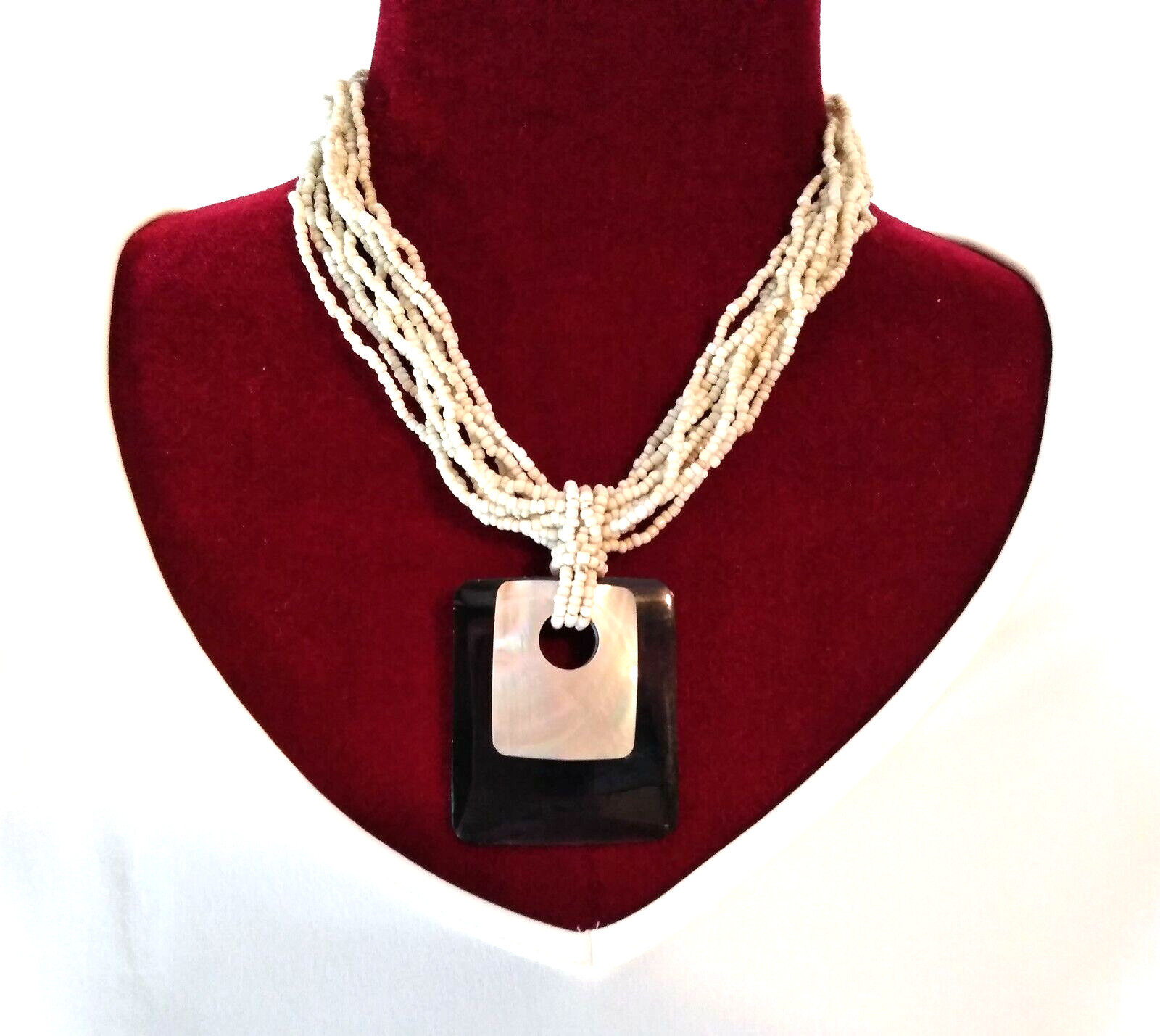 Stunning~~~20" Multi-Strand Seed Beads~~Ecru~~Heavy Necklace~~Artisan Made