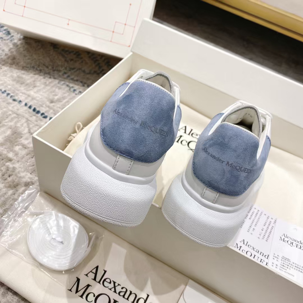 Alexander McQueen White Blue-tailed Men's Sneakers