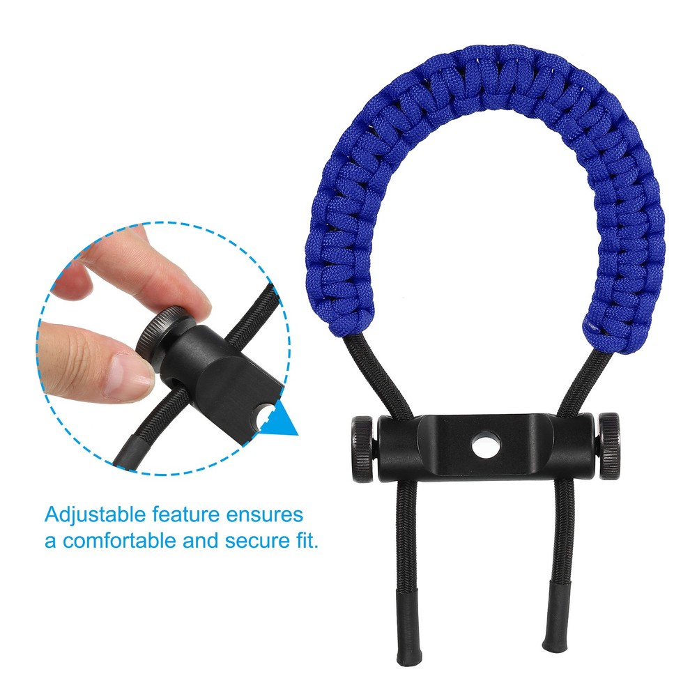 Archery Bow Wrist Sling, Adjustable Compound Braided Wrist Strap, Dark Blue