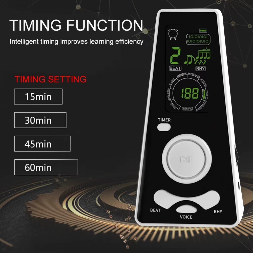 Electronic Digital Metronome Volume Beat Speed Adjustable Timer Digital3951