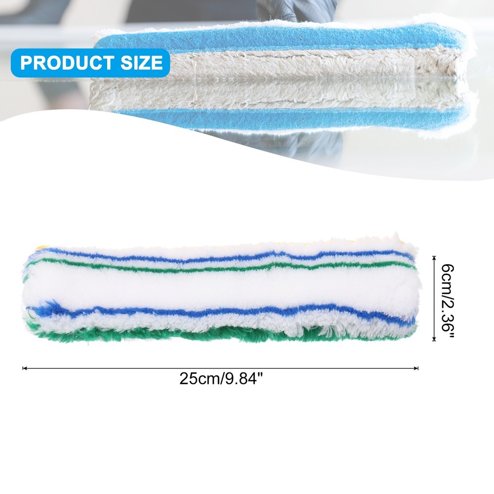Microfiber Window Scrubber Replacement Head 9.84" Blue/Green