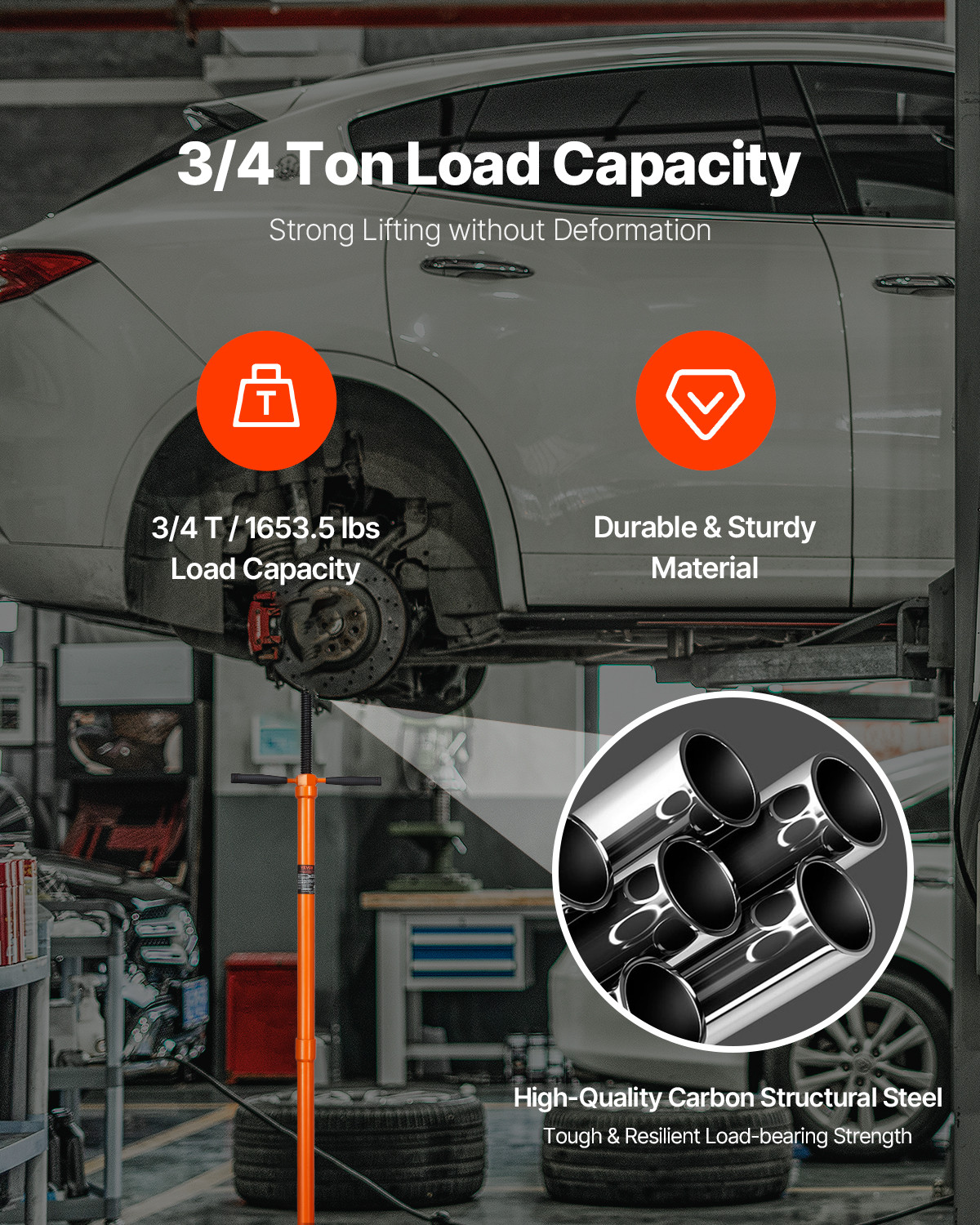 Underhoist Support Stand 3/4Ton Capacity Under Hoist Jack Stand Round Base