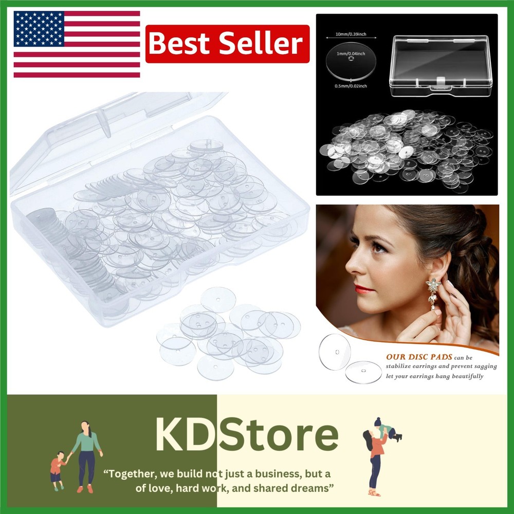 200-Pack Clear Earring Stabilizer Discs