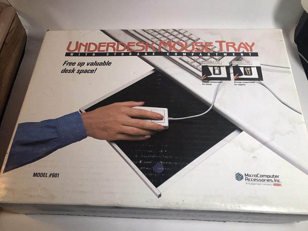Under Desk Mouse Tray storage compartment model # 601 microcomputer rubbermaid