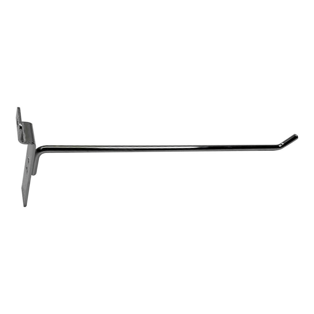 10" Slatwall Hook Panel Display Hooks, 1/4" Thickness Metal, Chrome - PACK 2