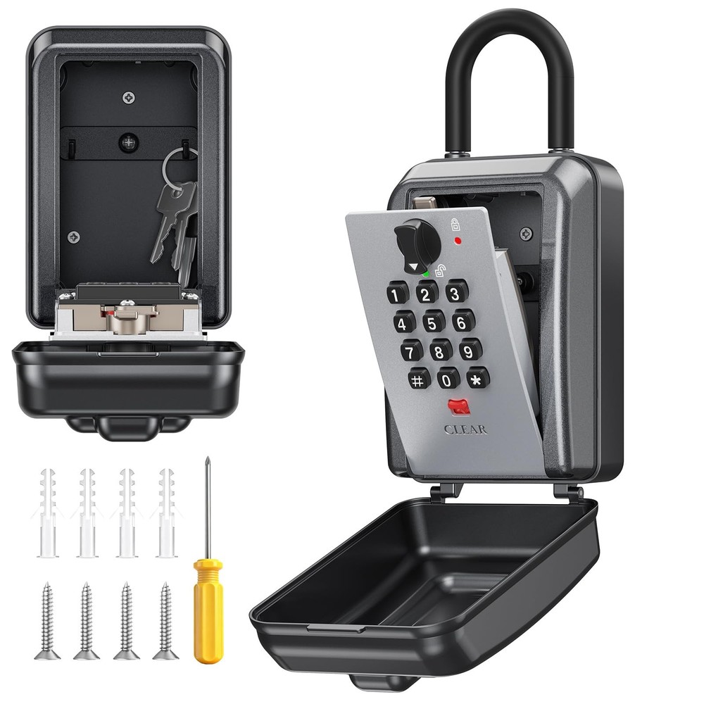 Key Lock Box,12 Digit Combination LockBox for Keys,Resttable Code,Large Capac...