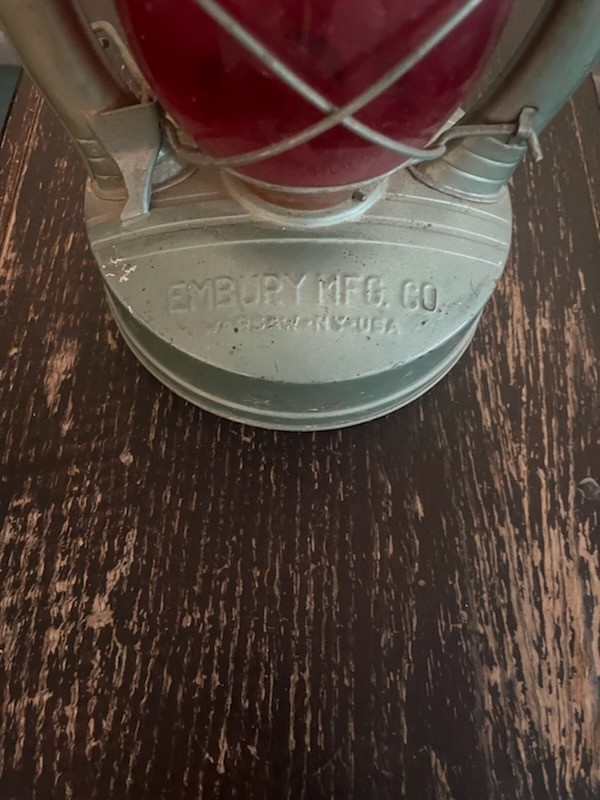 Vintage Red Embury MFG Co. Lantern