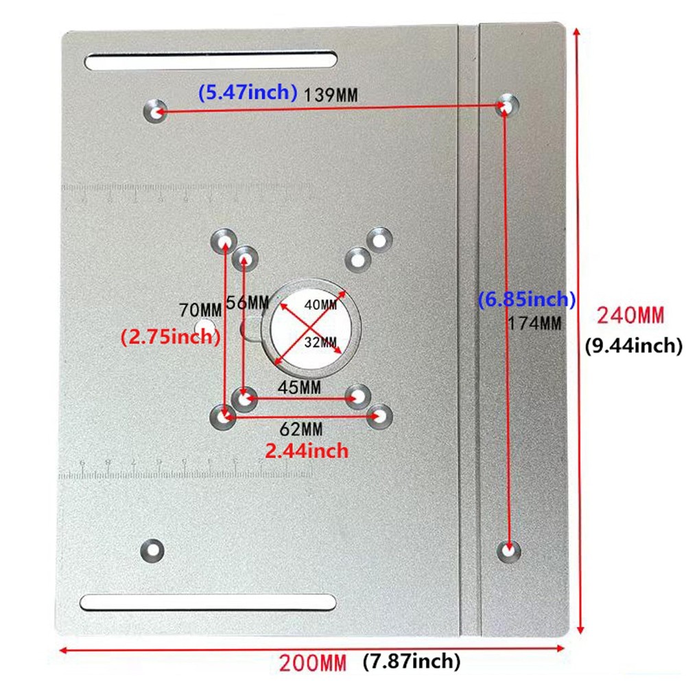 Router Table Insert Plate,Aluminum Router Insert Plate Small Router Base Plat...