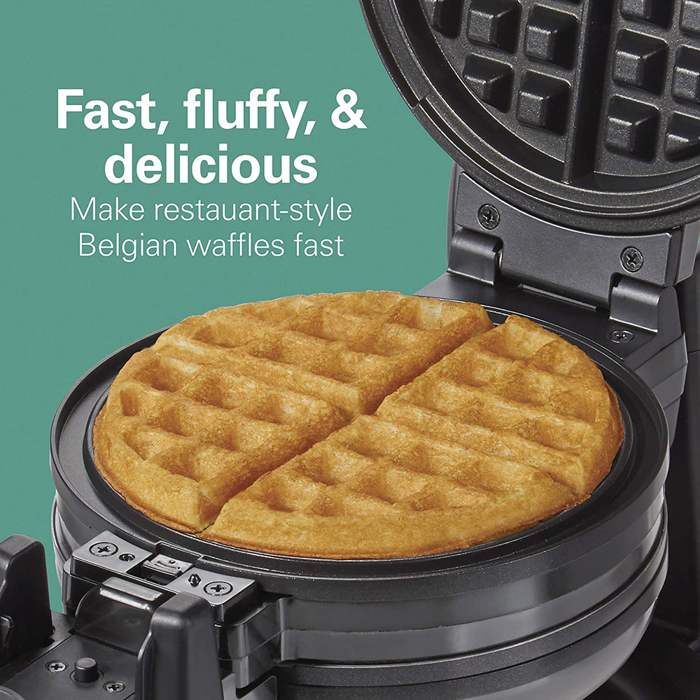 Nonstick Belgian Waffle Maker Double Flip Removable Plate Electric Baker Machine