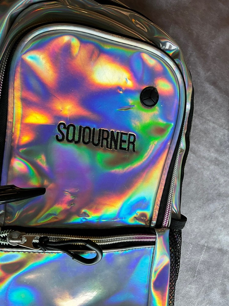 Sojourner Silver SLIM BACKPACK Pack Hiking Running Biking As Is Read