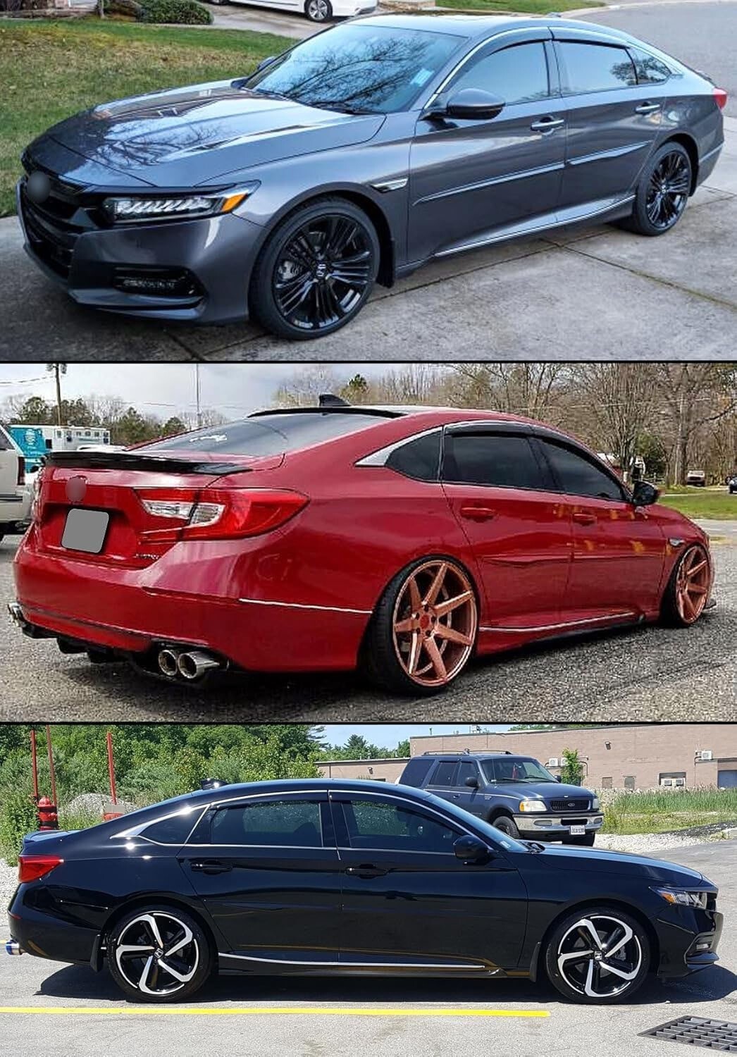 Window Visor Rain Guard Deflector For 2018-2022 Honda Accord Clip-on Chrome Trim