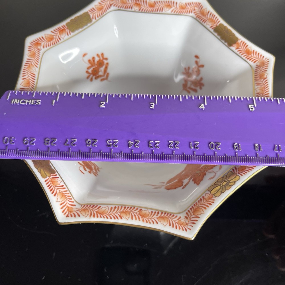 Herend Bouquet Rust 7049 Octagonal 5 1/2" Bowl: MINT