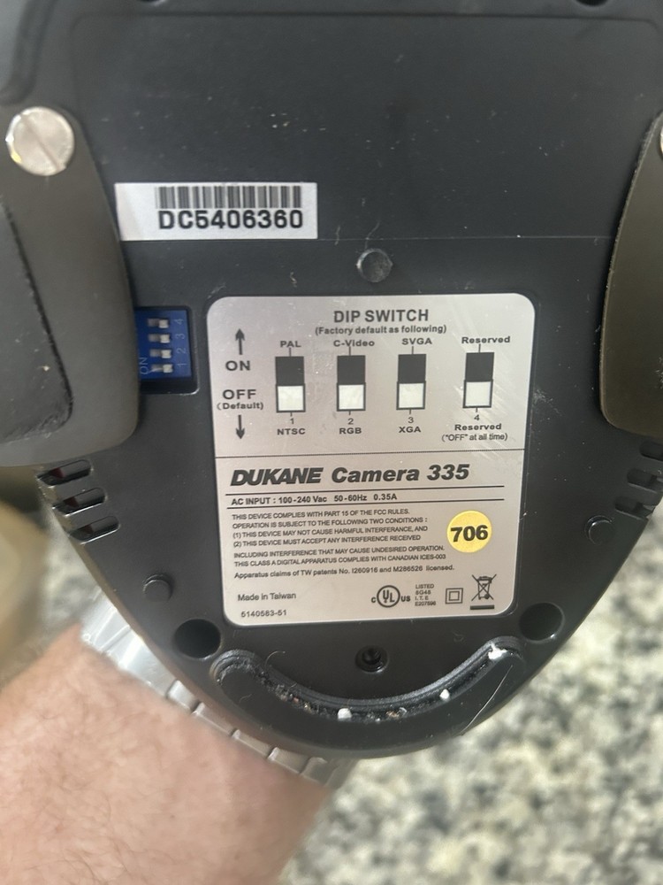 Dukane 335B Flexible Arm SXGA Document Camera Digital Visualizer 6X Digital Zoom