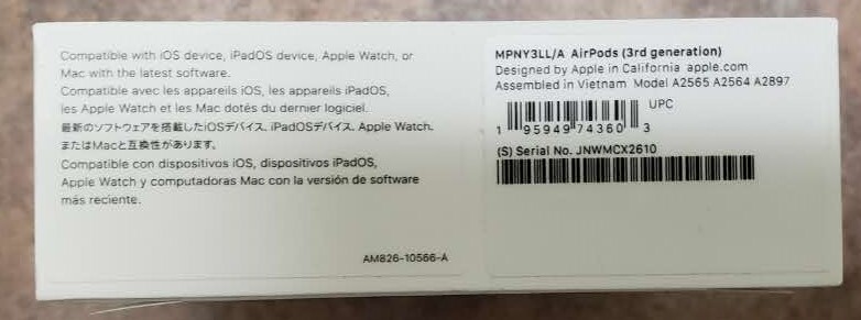 Brand New Apple AirPods 3rd Generation & Lightening Charging Case - Authentic