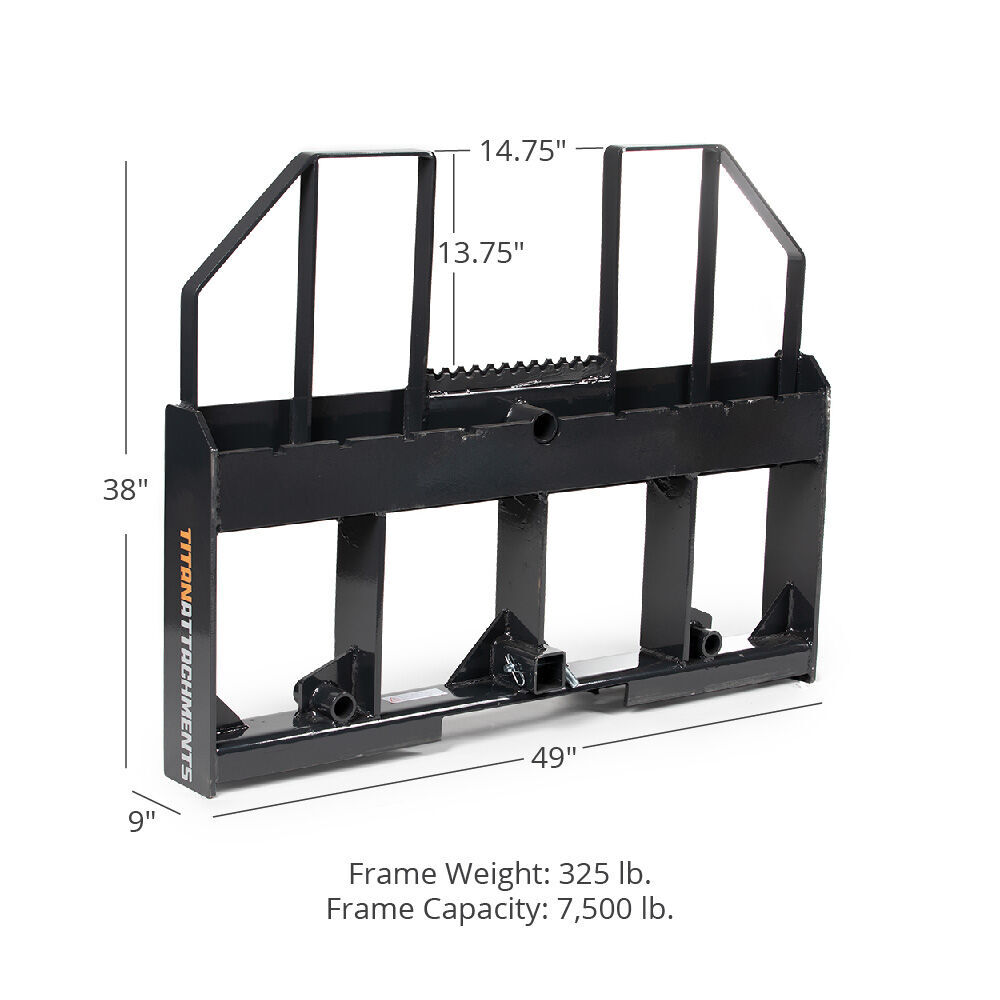 Titan Attachments Class 3 Step-Through Pallet Fork Frame Attachment
