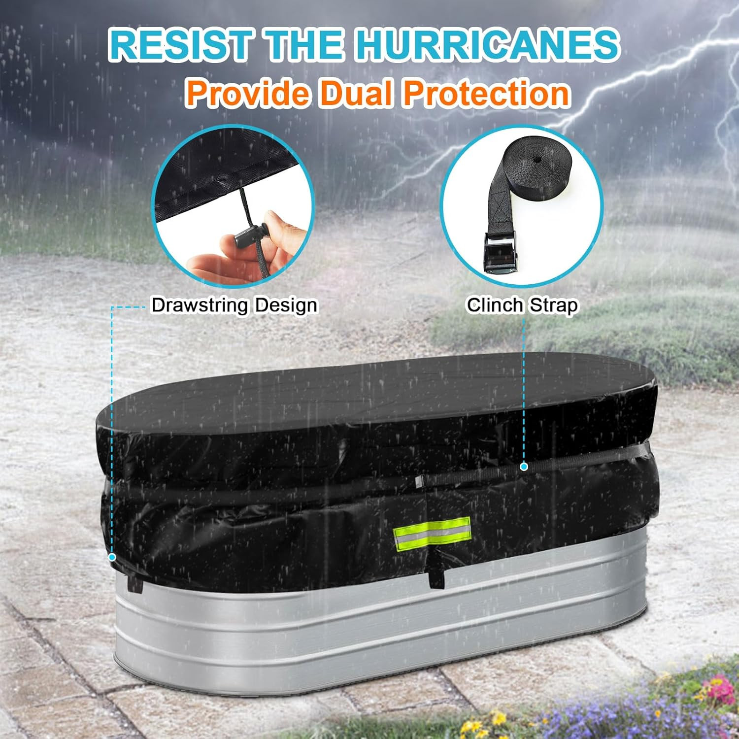 8Ft Stock Tank Horse Trough Cover Water Trough Cold Plunge Insulated Cover for