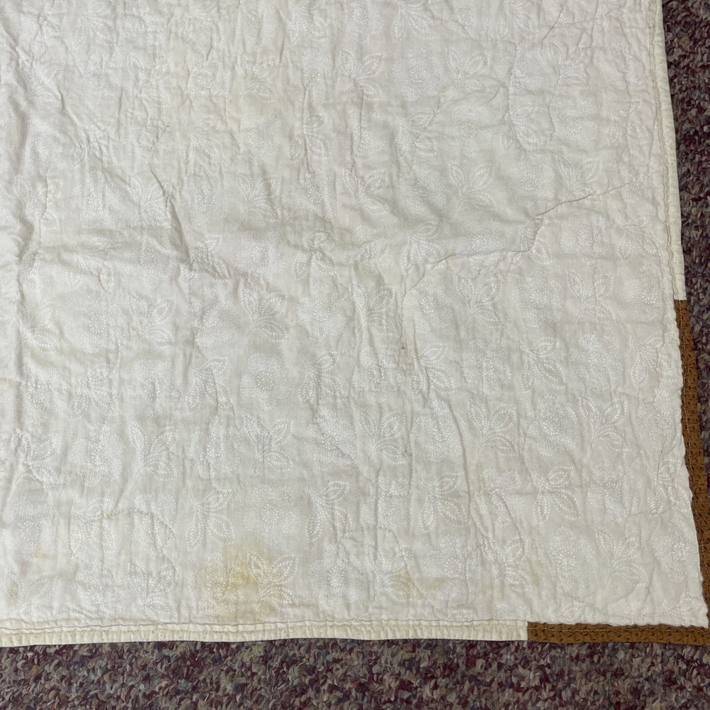 Butterfly Patchwork Pattern Quilt Lap Throw 16 Patch 49”x50” Hand Stitched