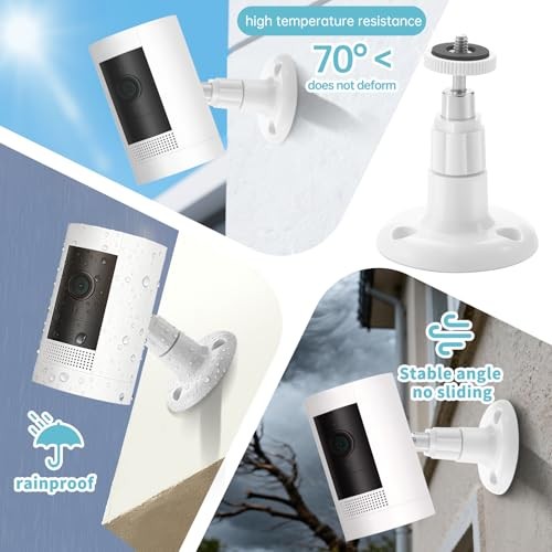 2 Pack Ring Camera Mount Bracket for Ring Stick Up Cam, Ring Outdoor Cam White
