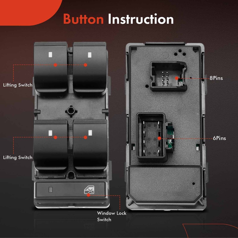 Power Window Switch Front Driver Side for GMC Acadia 2007-2016 Acadia Limited