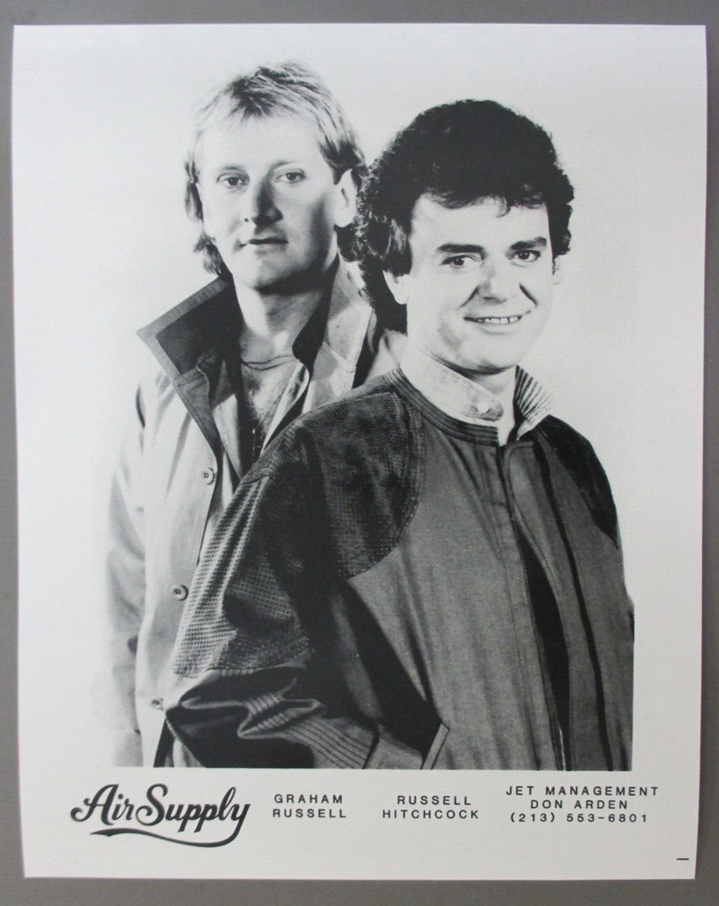 Air Supply promo photo 8 X 10 black & white !