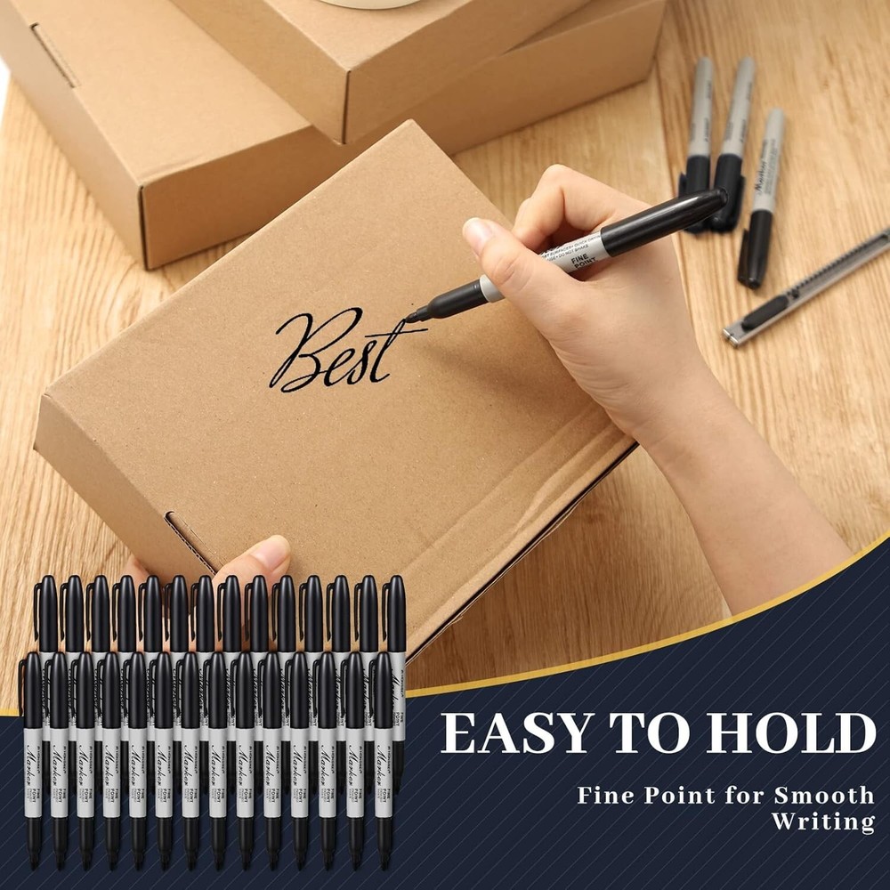 500 Pack Permanent Markers Bulk Black Permanent Marker Set Fine Point Marker ...