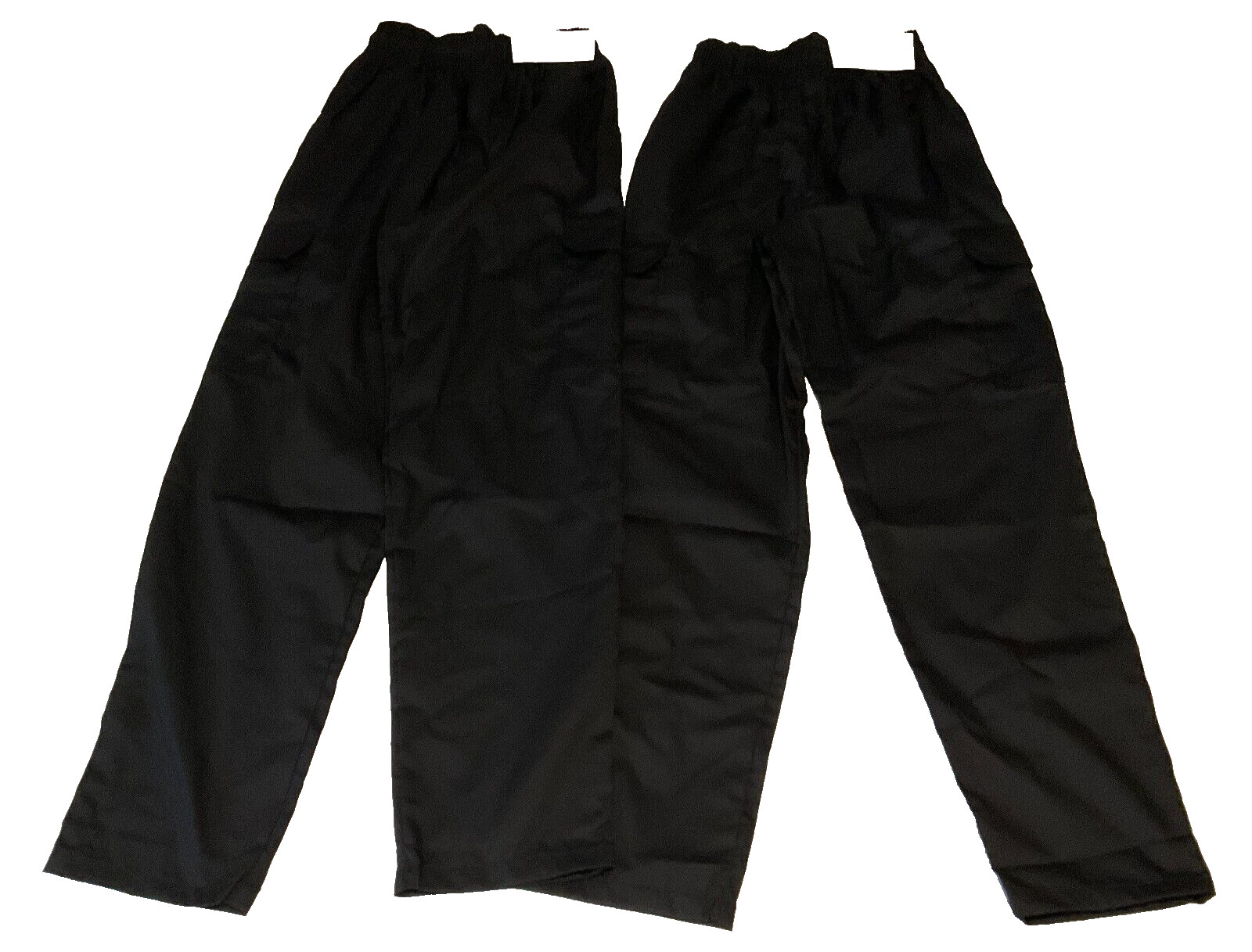 New Chef Cargo Pants Unisex Adult Size XS Black Stretch Waist Nc-3002car 2 Pair