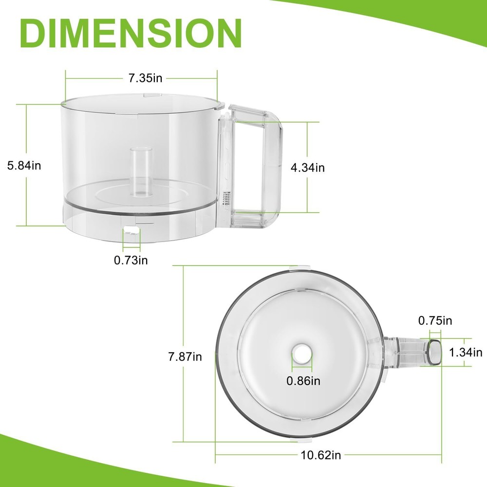 Replacement 112203 Food Processor 3 Quart Clear Cutter Bowl For Robot Coupe R2