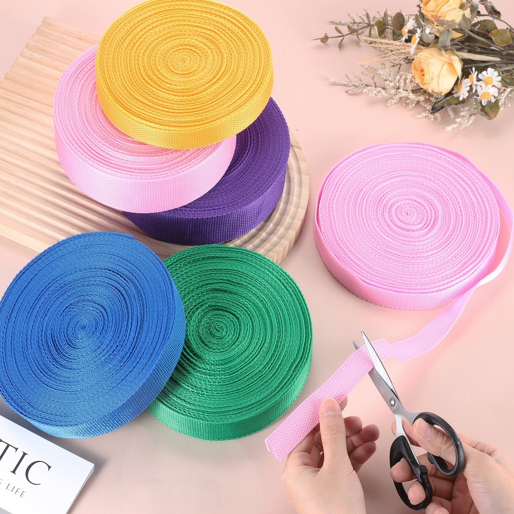 Nylon Webbing Strap, 22 Yards x 1-1/2" Polypropylene Flat Webbing Strap (White)