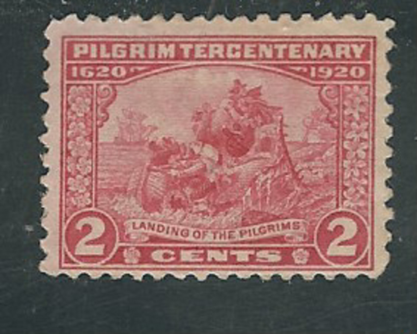 #549...2 Cent...Pilgrim Landing...Various gum defects
