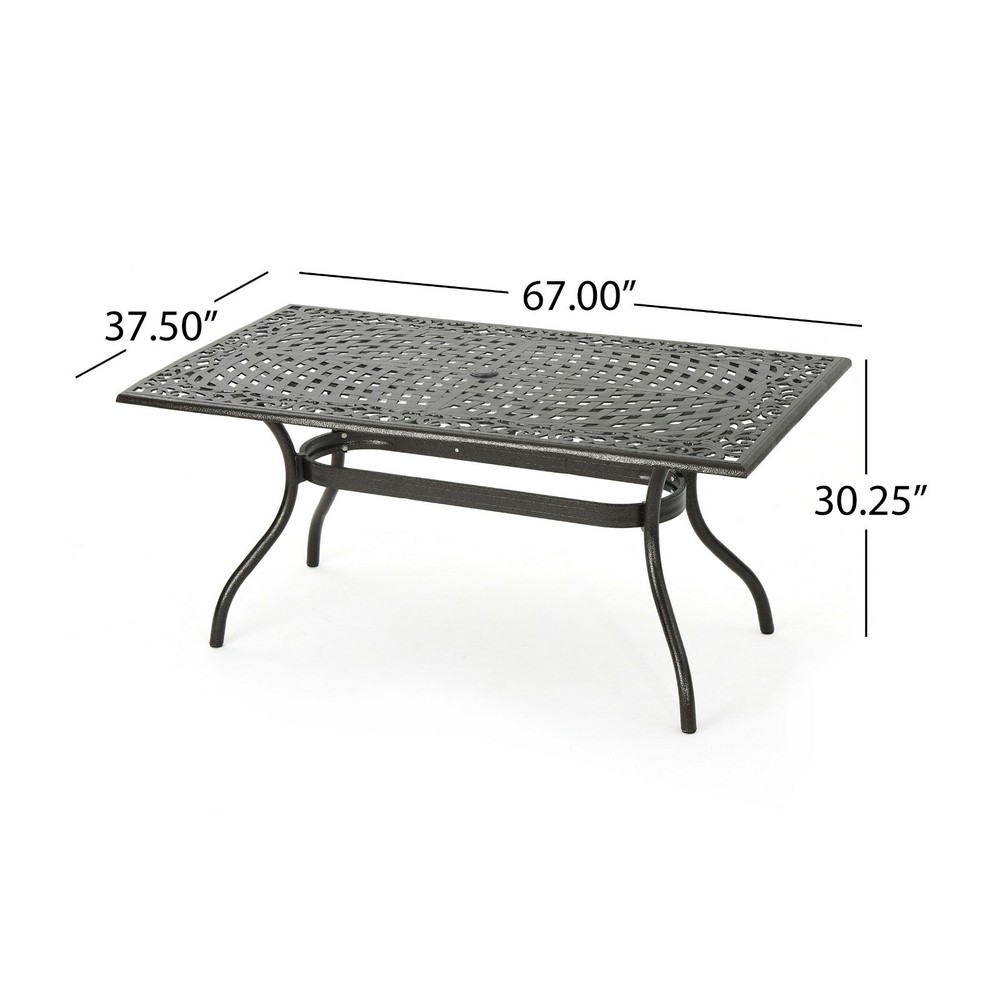 Monteria Bronze Cast Aluminum Rectangle Table