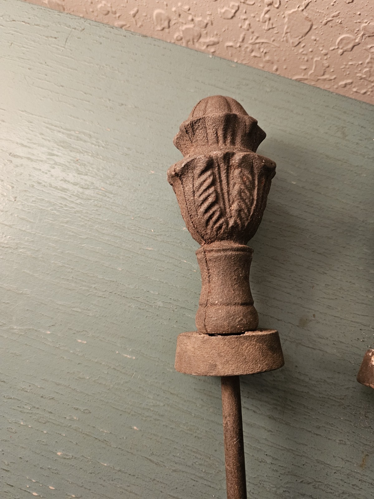 Antique Garden Salvage-4 Cast Iron Hose Guide Stakes W/FencePost Finial...