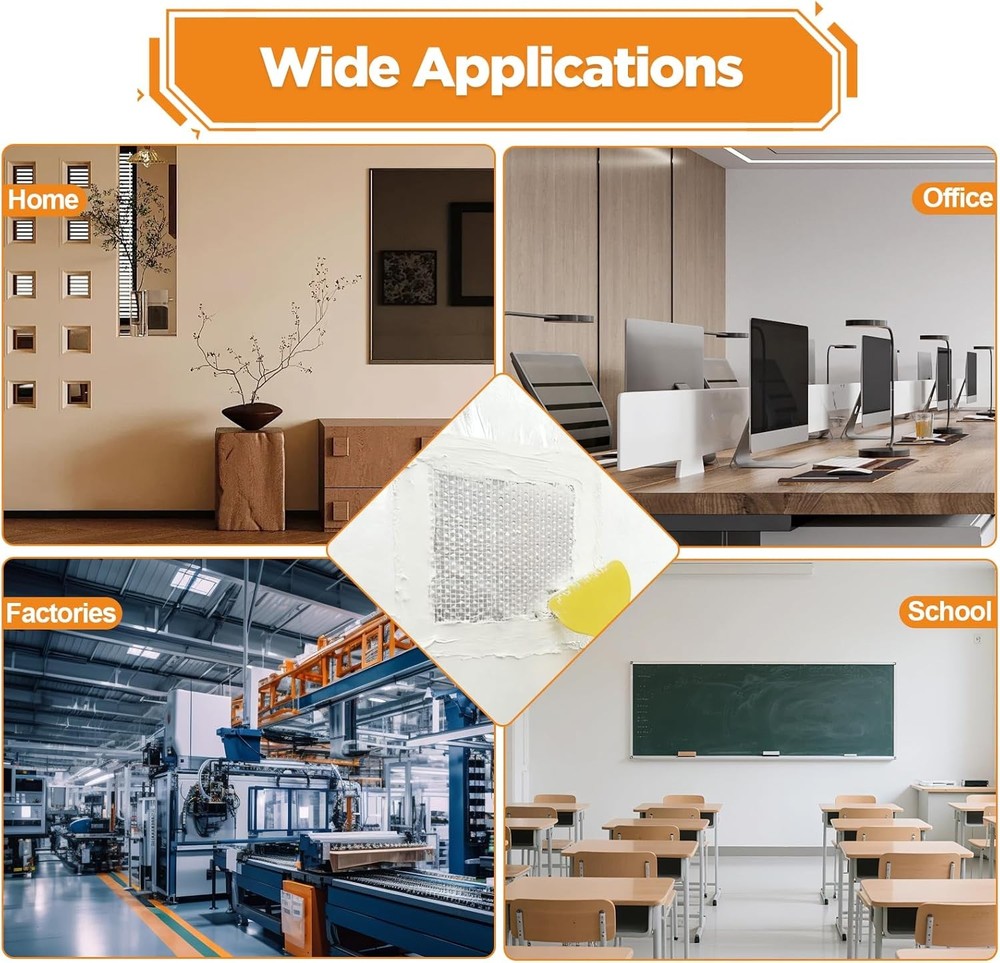 11 Pack Drywall Patch, 4/6/8 Inch Wall Patch with Extended Self Adhesive Mesh