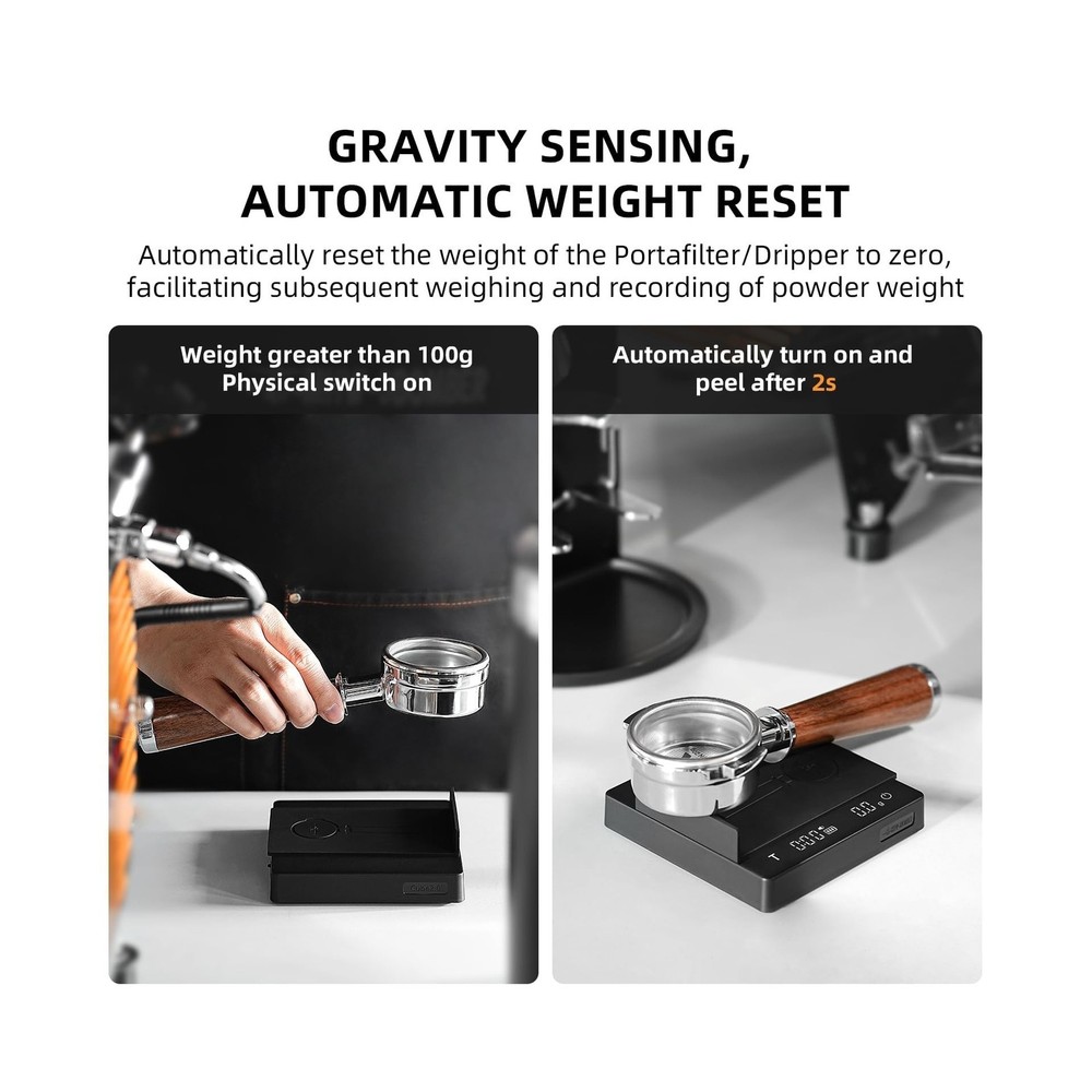 MHW-3BOMBER Mini Coffee Scale with Timer,Rechargeable Espresso Scale with Gra...