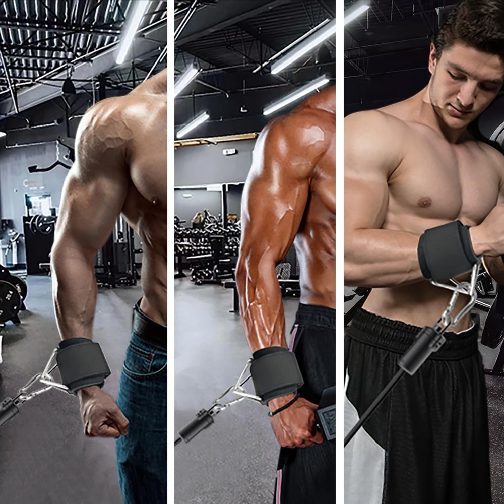 Adjustable Wrist Cuffs for Cable Machine, Neoprene Padded Straps, 2 Pack Comf...