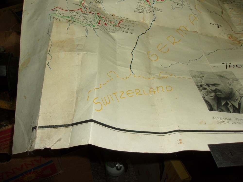 C26 vintage war map with generals etc germany Munich THE COMMANDERS 29x22