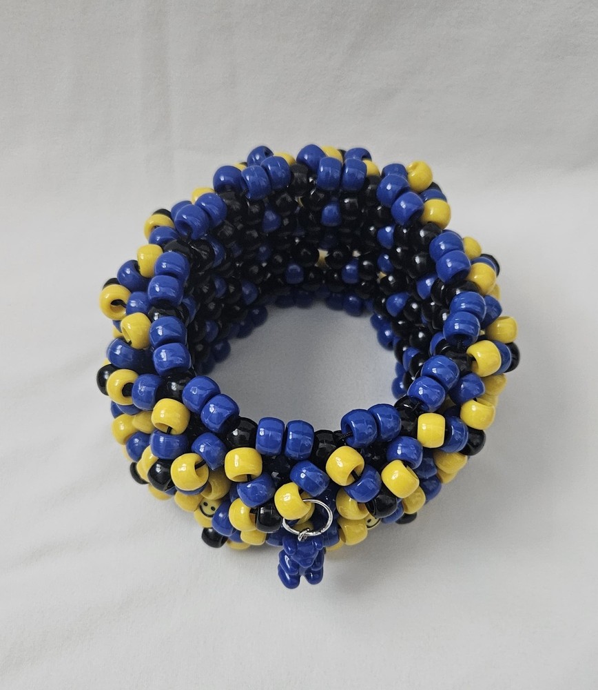 Black, Blue, & Yellow Rotating Kandi Cuff 💛 💙