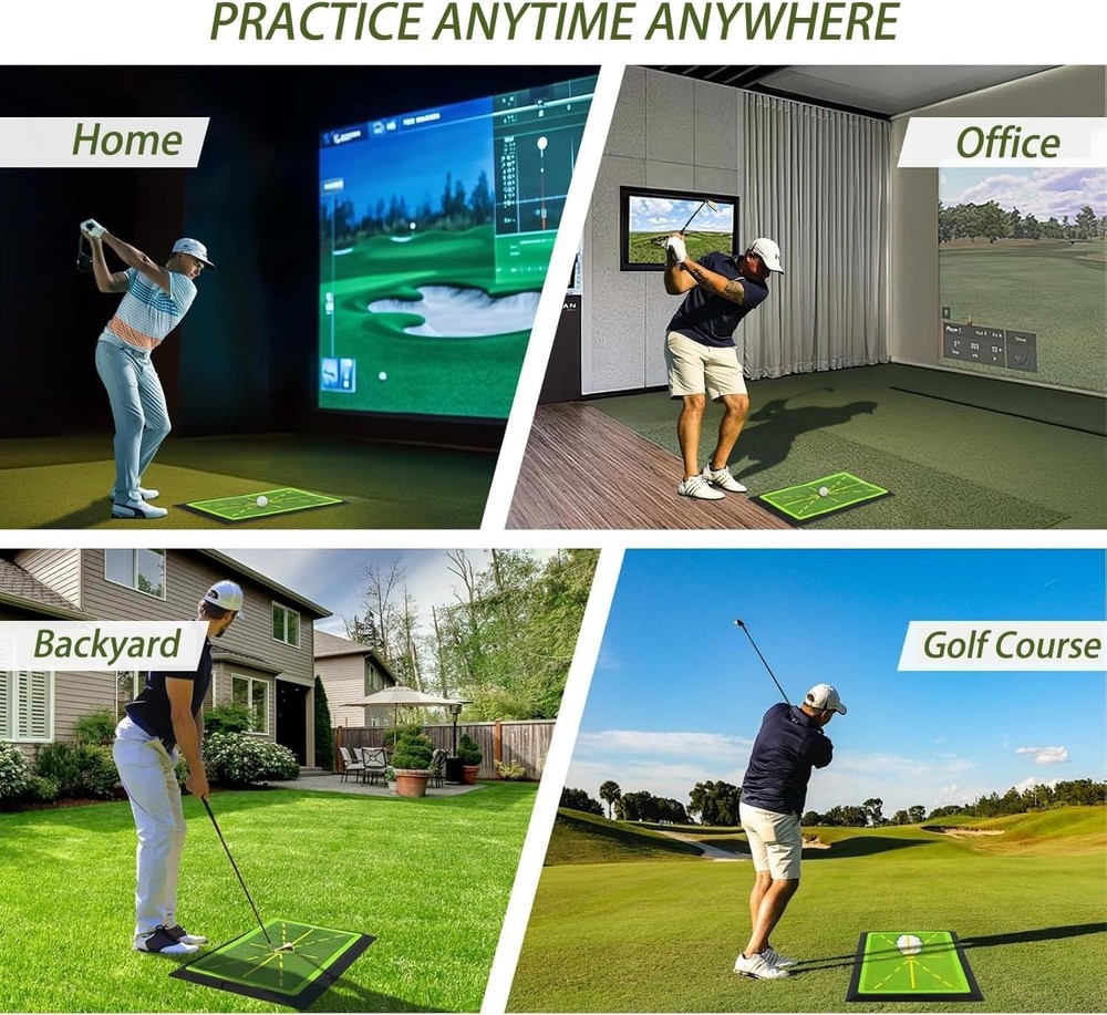 Golf Hitting Mat, Urgrade Golf Training Mat, Golf Practice for Swing Path Fee...