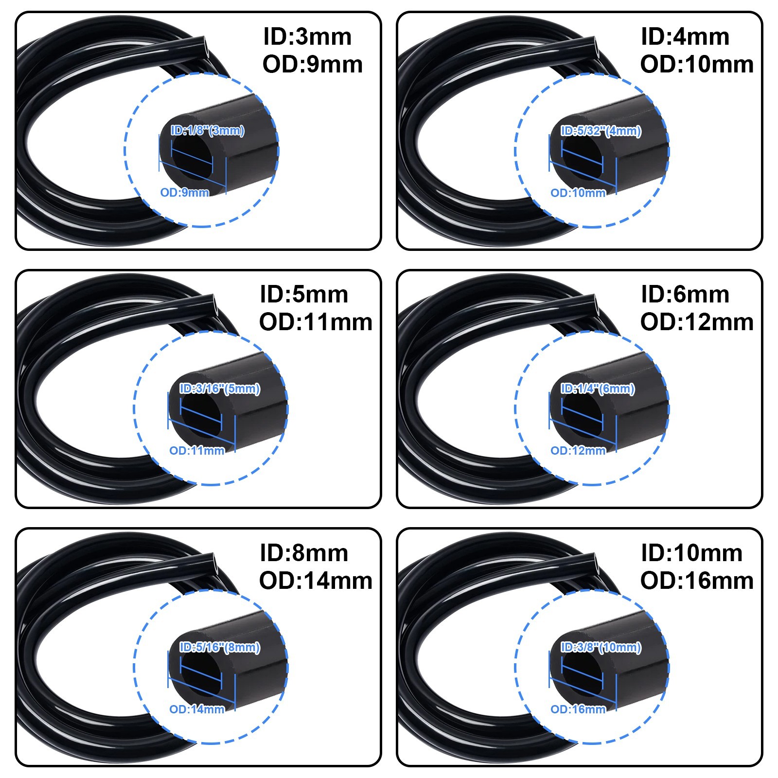 6Pcs 5Ft Car Vacuum Hose Line Pipe Kit +113 Connectors Automotive Replacement