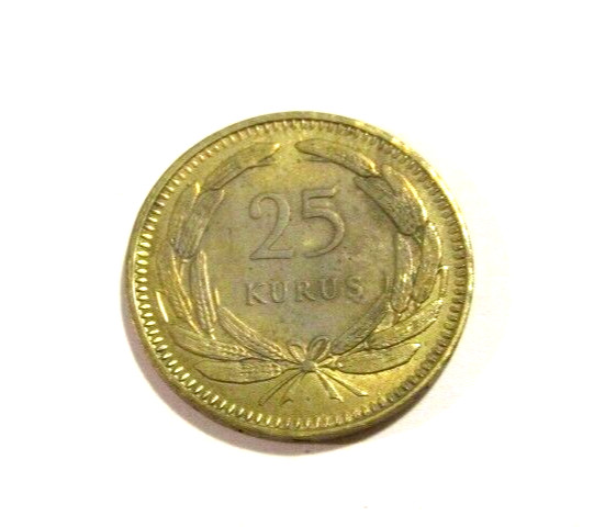 Turkey 1948 25 Kurus Coin