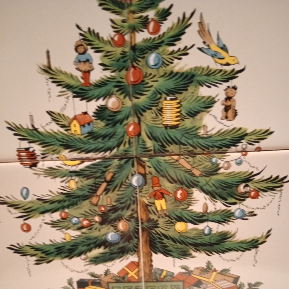 Christmas Tree Spode Four Tile Tray