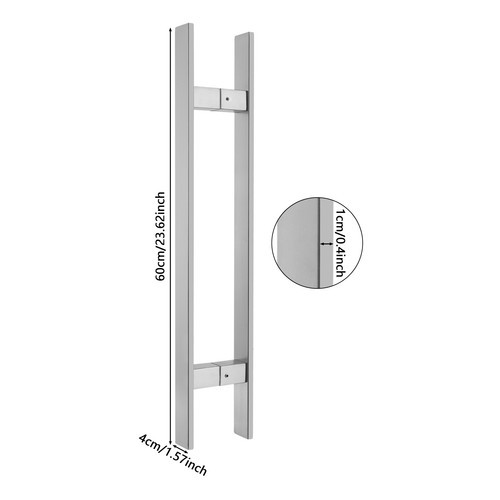 Stainless Steel Double Sided Push Pull Door Handle, H-shaped Door Pull Handle