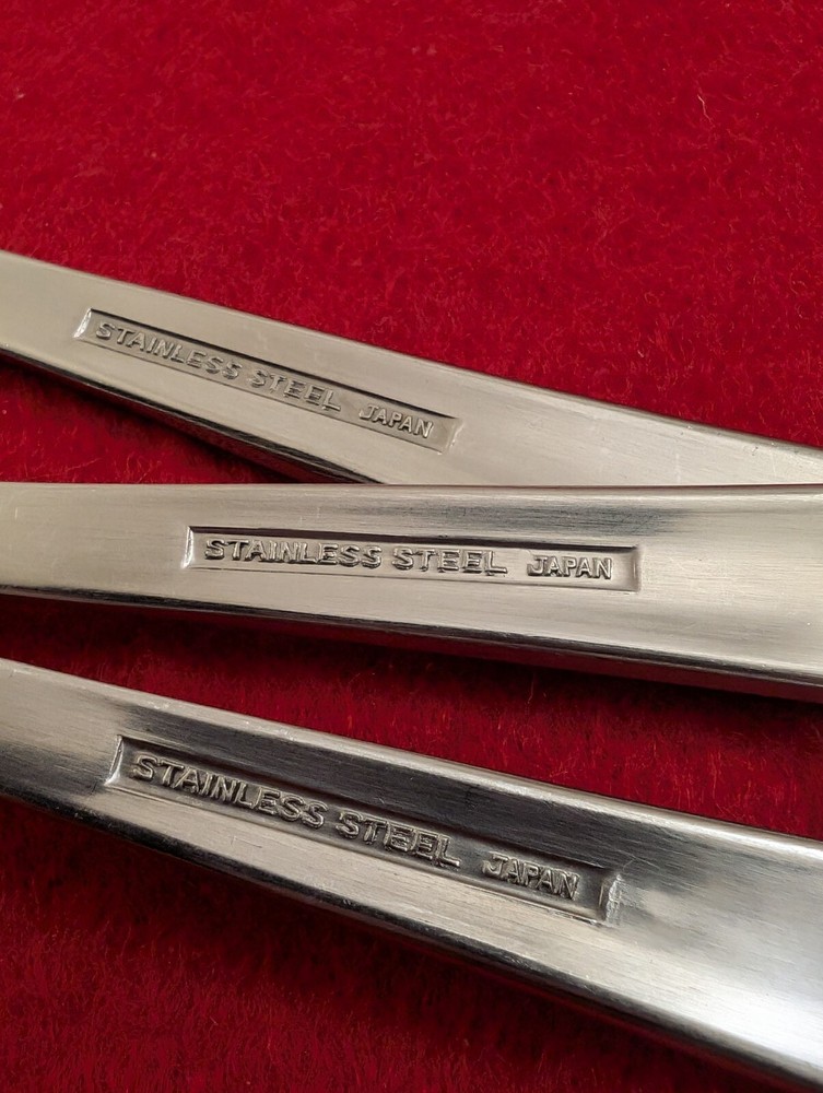 3pc Unknown Mfg Silver UNF22 Stainless Japan Pie Server, Serving Spoon & Fork