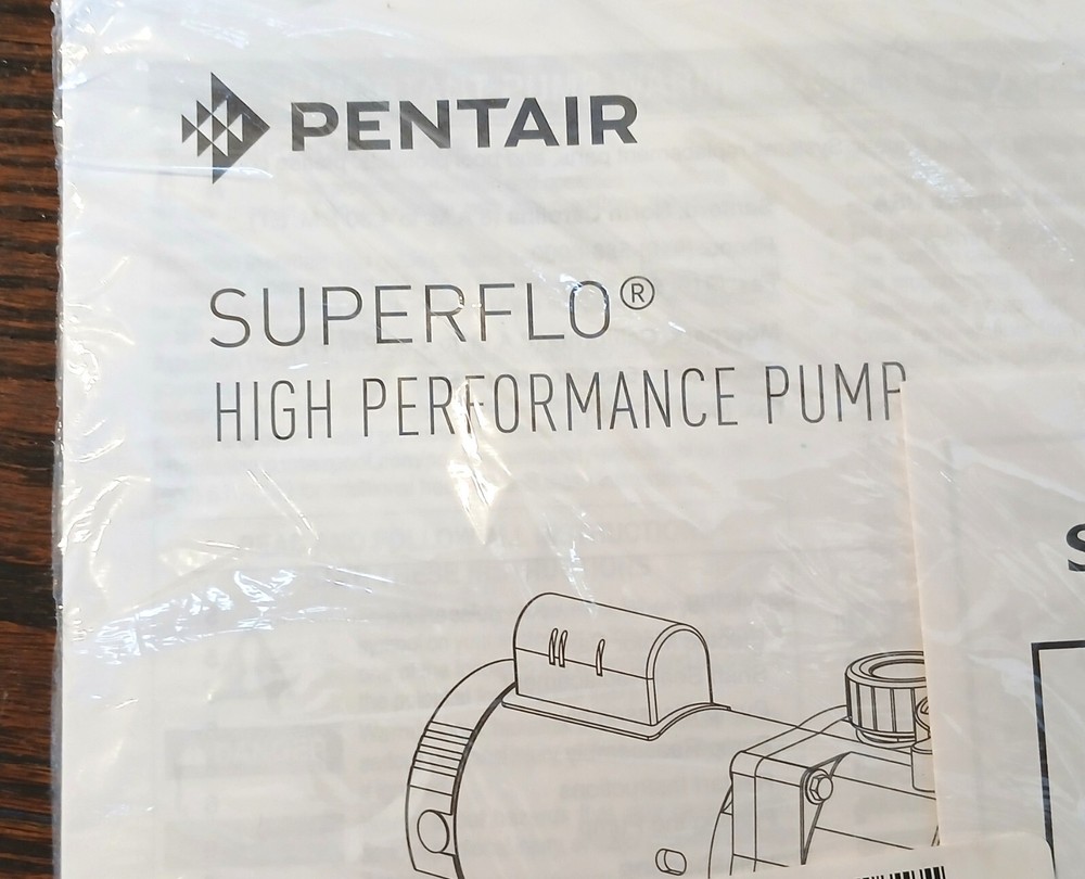Pentair SUPERFLO High Performance Pump - Installation & User's Guide - booklet