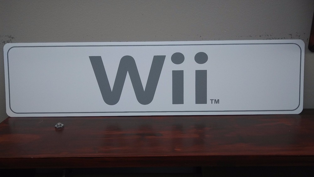Wii Logo Aluminum Sign  6" x 24"