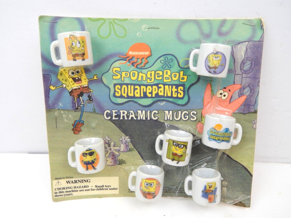 5R Spongebob Squarepants Ceramic Mini Mugs Vending Machine Display Header 2002