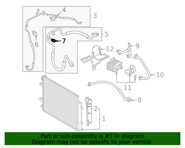 Genuine Volkswagen Pressure Sensor 4M0-959-603-E